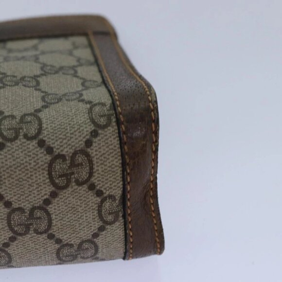 GUCCI GG Supreme Web Sherry Line Clutch Bag PVC Beige Red 84 01 001 Auth th5211 - Picture 11 of 16